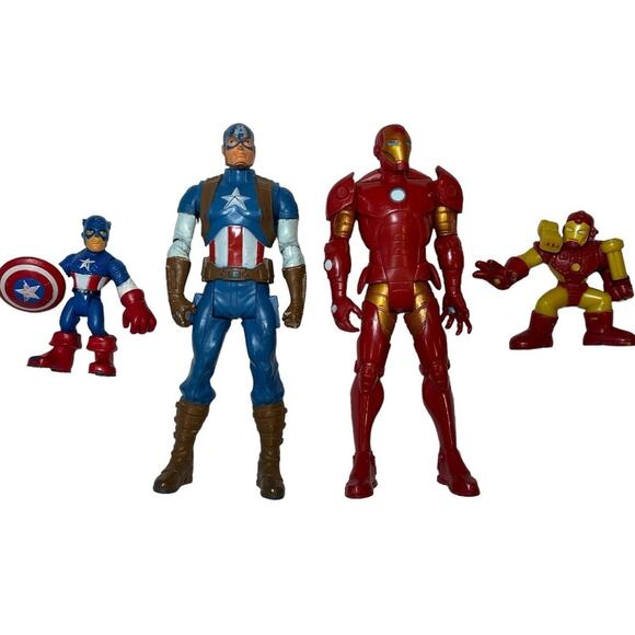 Marvel Super Hero Squad Iron Man & Captain Marvel Legends Action Figures - Picture 1 of 7